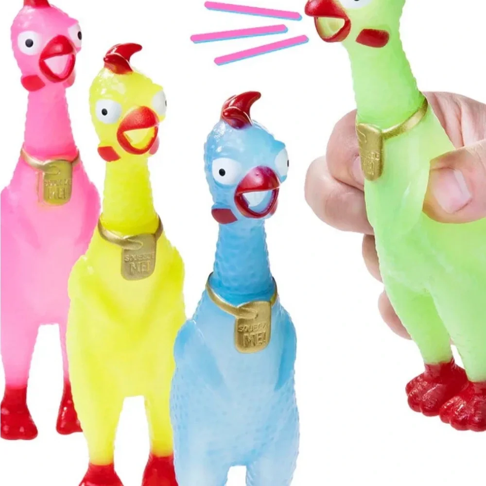 Colorful Squeaky Chicken Chew Toys for Dogs